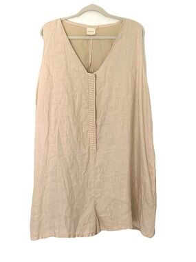 Reistor 3XL Natural Beige 100% Hemp Sleeveless Romp & Plat Romper Shorts Comfy
